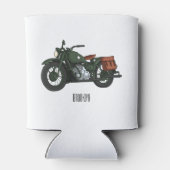 Military cruiser motorcycle cartoon illustration 缶クーラー (裏面)