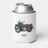 Military cruiser motorcycle cartoon illustration 缶クーラー (缶裏面)