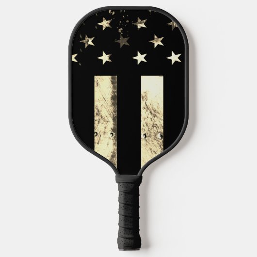Military Desert Sepia American Flag Custom ピックルボールラケット (正面)