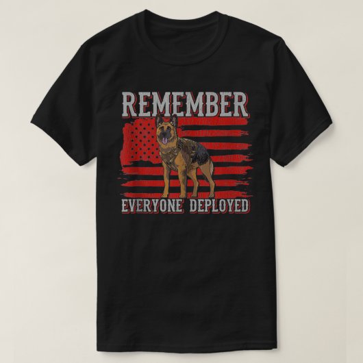 Military Dog Service RED Friday Remember Everyone Tシャツ (デザイン正面)