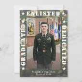Military Enlist Camo Photo Graduation Announcement 招待状 (正面)