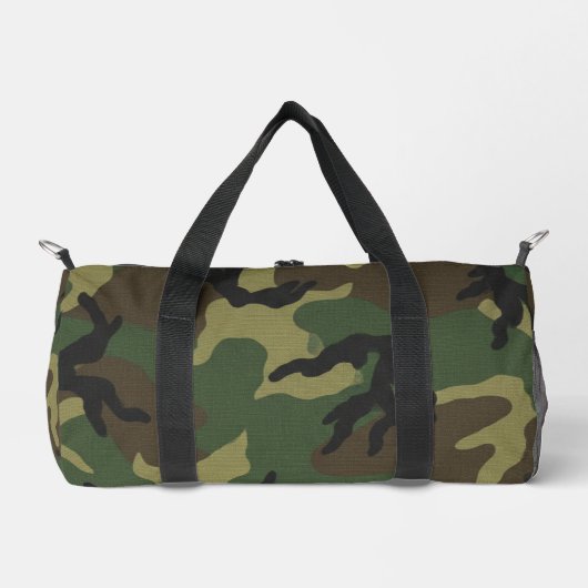 Military Forest Camouflage Pattern ダッフルバッグ (正面)