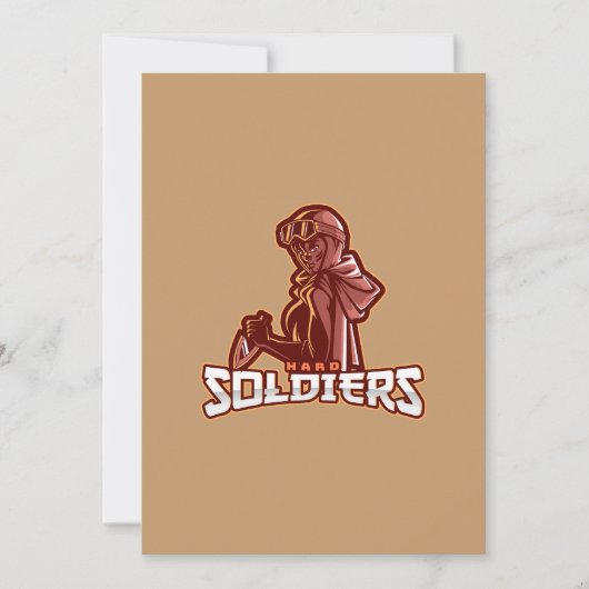 Military Gaming Emblem | Heroic Warrior Logo 招待状 (正面)