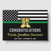 Military Graduation Thin Green Line Flag Army ゲストブック (正面)