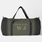 Military Green Gym Bag Custom Name ダッフルバッグ (正面)