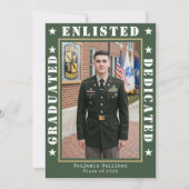 Military Green Photo Graduation Announcement 招待状 (正面)