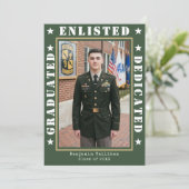 Military Green Photo Graduation Announcement 招待状 (スタンド正面)
