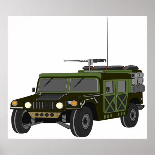 Military Humvee Off-Road Tactical Vehicle ポスター (正面)
