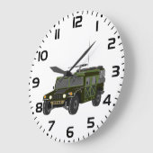 Military Humvee Off-Road Tactical Vehicle ラージ壁時計 (傾斜)