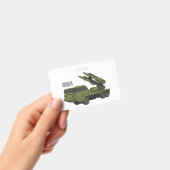 Military missile truck cartoon illustration  バッジ (手持ち)