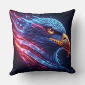Military Patriotic Neon Eagle Artwork クッション (裏面)
