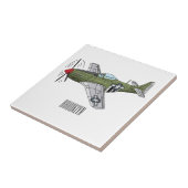 Military plane cartoon illustration タイル (側面)