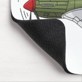 Military plane cartoon illustration マウスパッド (コーナー)