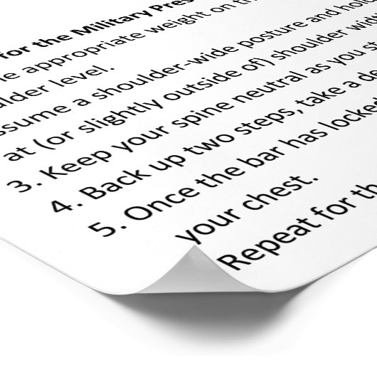 Military Press - Exercise - Muscle Anatomy Chart ポスター (角)