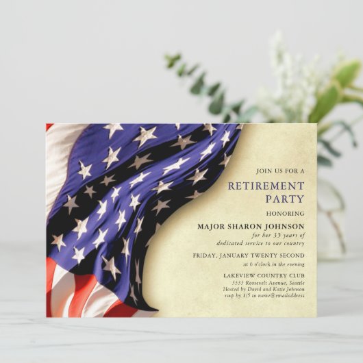Military Red White and Blue Retirement Party 招待状 (スタンド正面)