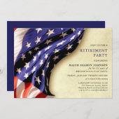 Military Red White and Blue Retirement Party 招待状 (正面/裏面)