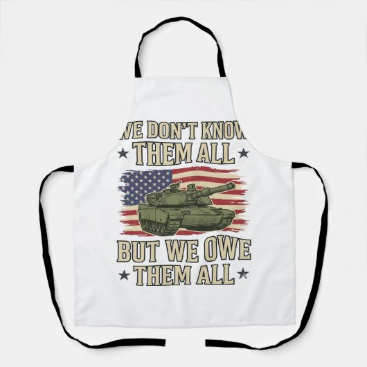 Military Remembrance Tank Patriotic Shirt Design_1 エプロン (正面)