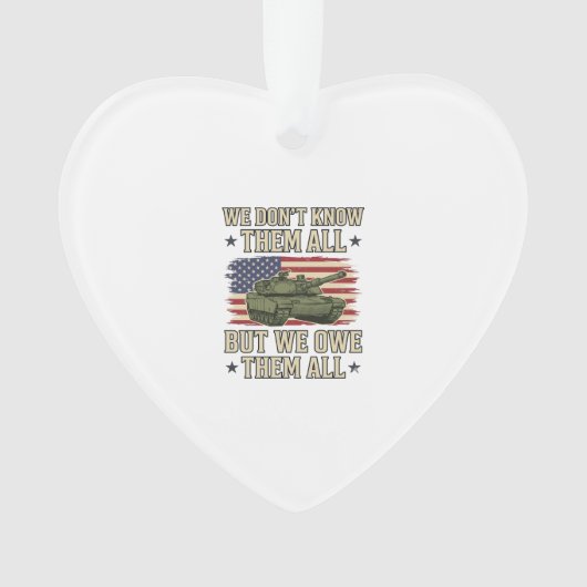 Military Remembrance Tank Patriotic Shirt Design_1 オーナメント (正面)