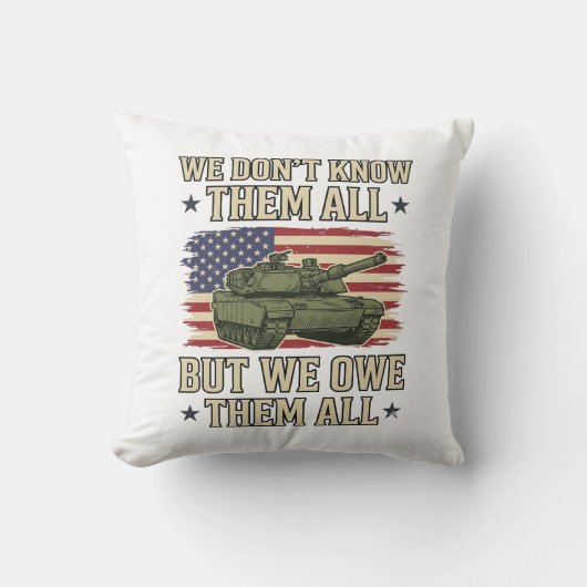 Military Remembrance Tank Patriotic Shirt Design_1 クッション (正面)