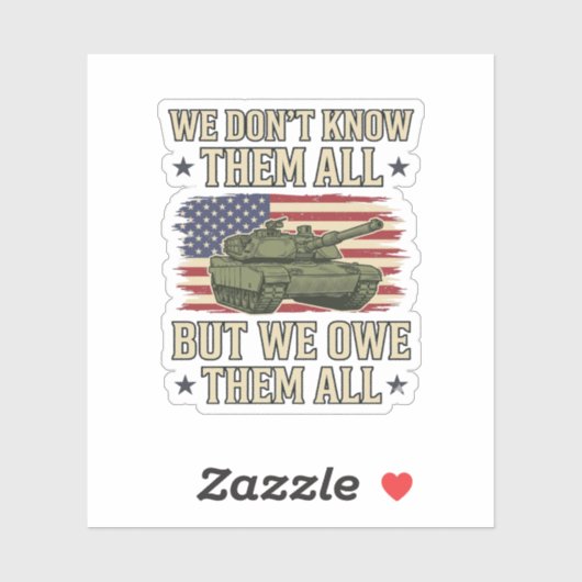 Military Remembrance Tank Patriotic Shirt Design_1 シール (シート)