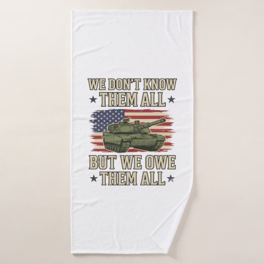Military Remembrance Tank Patriotic Shirt Design_1 バスタオル (バスタオル)