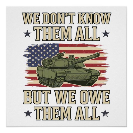 Military Remembrance Tank Patriotic Shirt Design_1 ポスター (正面)
