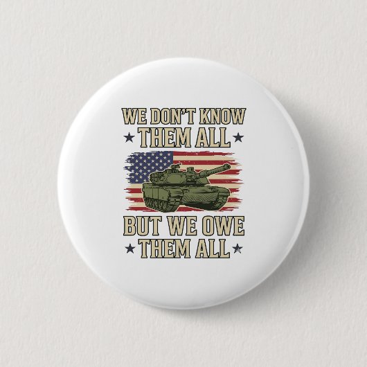 Military Remembrance Tank Patriotic Shirt Design_1 缶バッジ (正面)