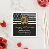 Military Retirement Army Thin Green Line Flag  スタンダードカクテルナプキン (インサイチュ)