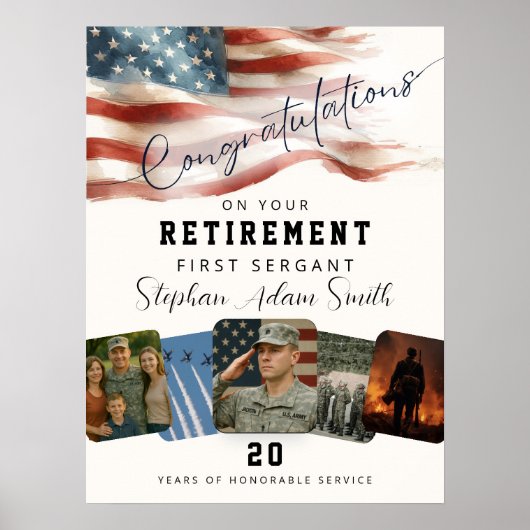 Military Retirement Congratulations Poster ポスター (正面)