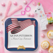 Military Retirement Flag Gold Crest ペーパープレート (パーティー)