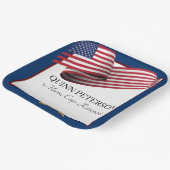 Military Retirement Flag Gold Crest ペーパープレート (傾斜あり)