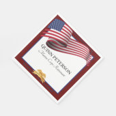 Military Retirement Flag Gold Crest Elegant スタンダードランチョンナプキン (角)