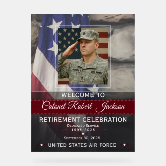 Military Retirement Welcome Sign アクリルサイン (正面)