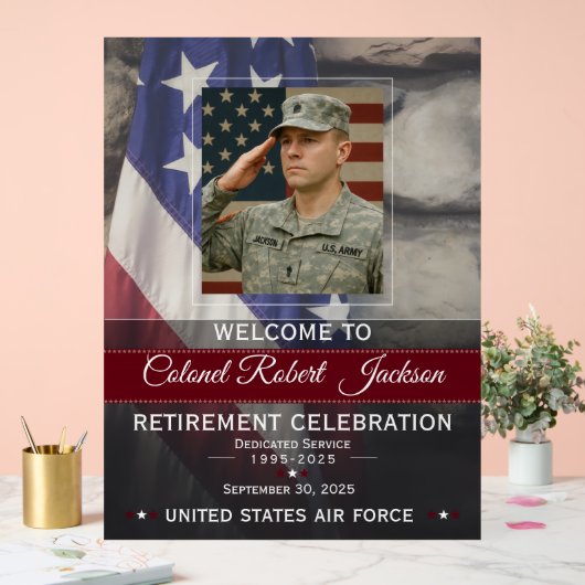 Military Retirement Welcome Sign アクリルサイン (ウェディング)
