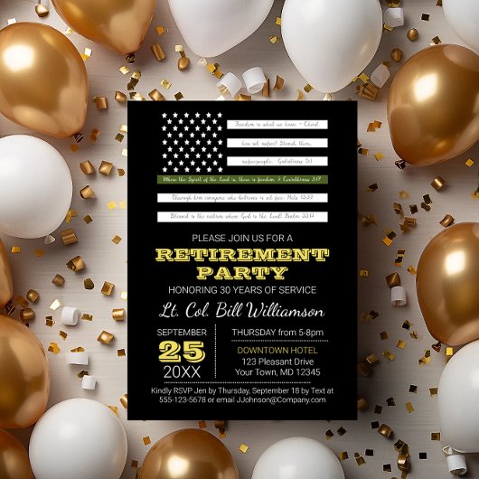 Military Scripture Flag Retirement Party 招待状