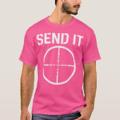 Military Sniper Long Range Shooting Send It Tシャツ (正面)