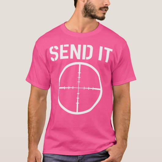 Military Sniper Long Range Shooting Send It Tシャツ (正面)
