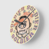 Military Soldier ラウンド壁時計 (傾斜)