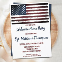Military Soldier Welcome Home Party American Flag