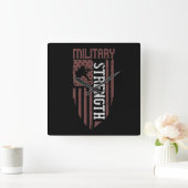 Military Stength スクエア壁時計 (ホーム)