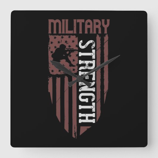Military Stength スクエア壁時計 (正面)