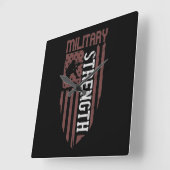 Military Stength スクエア壁時計 (傾斜)