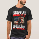 Military Support Honoring Our Heroes Veteran 4th J Tシャツ (正面)