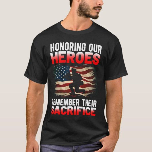 Military Support Honoring Our Heroes Veteran 4th J Tシャツ (正面)