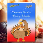 Military Thanksgiving Turkey Saluting カード