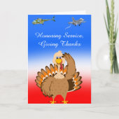 Military Thanksgiving Turkey Saluting カード (正面)