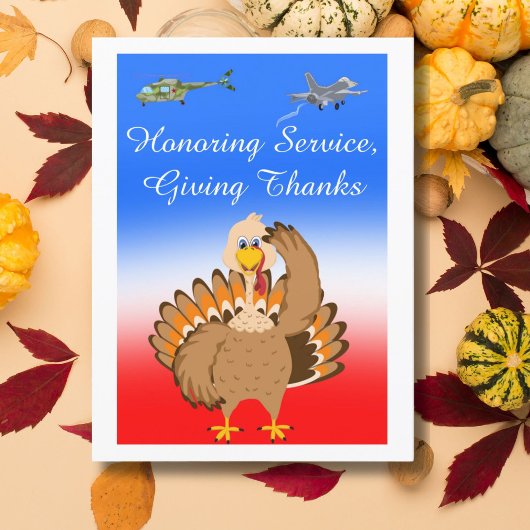 Military Thanksgiving Turkey Saluting  ポストカード