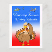 Military Thanksgiving Turkey Saluting  ポストカード (正面)