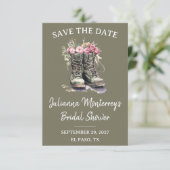 Military Themed Save the Date, Boots, Floral, Army 招待状 (スタンド正面)