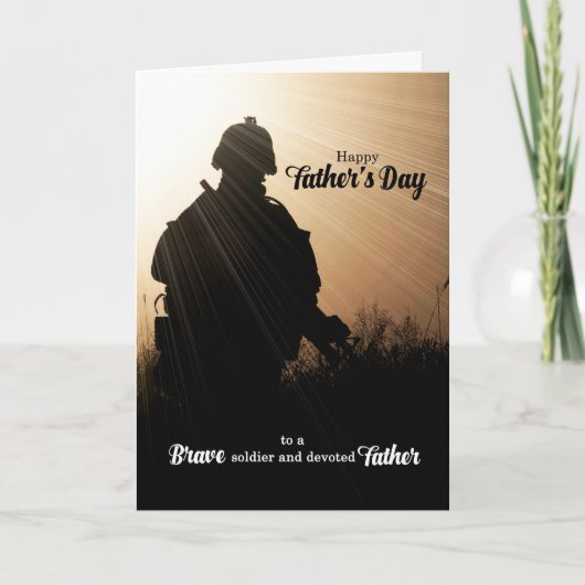 Military Themed Soldier Silhouette Father's Day シーズンカード (正面)